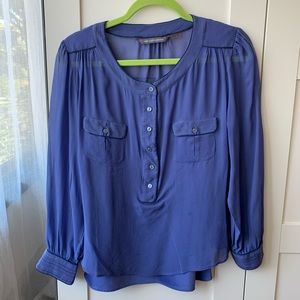 Boden Limited Edition sheer periwinkle silk blouse with camisole size 10